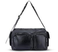 Expatrié Sac de Voyage Femmes Noir - Nova - Weekender avec Plusieurs Compartiments - Sac de Sport Pliable - Grand Sac à Bandoulière pour Voyage, Sport, Avion et Transport