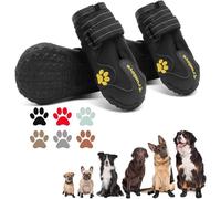 EXPAWLORER Chaussures antidérapantes pour chien - Bottes imperméables et résistantes aux taches avec sangles réfléchissantes pour activités de plein air, protections de pattes pour les pattes blessées