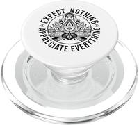 Expect Nothing Appreciate Everything Spiritual Lotus Yoga PopSockets PopGrip pour MagSafe