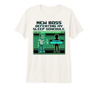 Expecting Dad Gamer New Boss Sleep Schedule T-Shirt Haut de Gamme