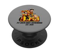 Expecting Dad Pit Crew Chief Fatherhood 2026 Race PopSockets PopGrip Adhésif