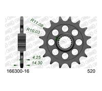 Expédition Gratuite Pignon Afam Acier Standard 166300-PAS 520 Pour Moto Pièces