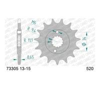 Expédition Gratuite Pignon Afam Acier Standard 73305-PAS 520 Pour Moto Pièces