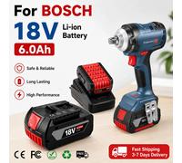 Expédition rapide, stock UE, batterie Li-ion 18V 6000mAh compatible avec les outils électriques rechargeables BOSCH 18V Performance Series GDS250-Li GSR180-Li GKS185-Li GWS180-Li GSB185-Li 18v-6.0AH-4