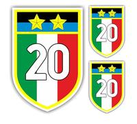 EXPELIA Autocollant SAGOMÉ compatible avec Inter 2024 Milan 20° deuxième étoile modèle 3 - (2 autocollants de 10 cm offerts pour chaque achat