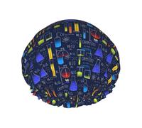 Expérience de chimie,Bonnet de douche/bonnet de nuit double couche imperméable et élastique, bonnet de bain réutilisable