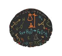 Expérience d'équation de chimie éducative,Bonnet de douche/bonnet de nuit double couche imperméable et élastique, bonnet de bain réutilisable