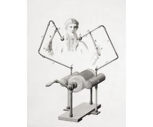 Expérience du début du XIXe siècle avec l'électricité sur le corps humain. De la cyclopédie ou dictionnaire universel des sciences et de la littérature des arts par Abraham Rees publié à Londres 1820