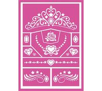 Expérience Licorne Stencil Kit de maquillage Princesses Carnaval Magie Fantaisie Facepainting Jeu créatif pour enfants Pochoirs Monde de rêve Jeu de couleurs Peinture faciale, Couleur : Rose