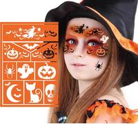 Expérience Licorne Stencil Kit de maquillage Princesses Carnaval Magie Fantaisie Facepainting Jeu créatif pour enfants Pochoirs Monde de rêve Jeu de couleurs Peinture faciale, couleur : orange