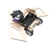 Expériences scientifiques STEM pour enfants - Kits scientifiques en bois pour éviter les obstacles en bois avec design de style aéronautique motorisé, projet d'ingénierie robotique éducative pour