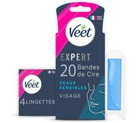 EXPERT-20 Bandes de Cire Froide Visage-Peaux Sensibles-Finition Parfaite-Epilation Longue Durée