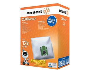 Expert 2000 MP EXP Sacs Méga Pack 12 x 2000EX et 2 x Micro Filtre pour Bosch, Siemens