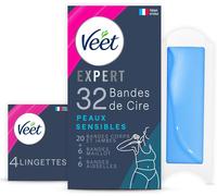 Expert - 32 Bandes De Cire Froide Coffret Jambes, Maillot & Aisselles - Peaux Sensibles - Finition Parfaite - Epilation Longue Durée