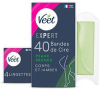 Expert - 40 Bandes De Cire Froide Corps & Jambes - Peaux Sèches - Finition Parfaite - Epilation Longue Durée[Z759]