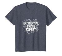 Expert en Crises existentielles Emo - Angsty Goth Mindset T-Shirt, Enfant, Bleu Chiné, 10 Ans