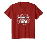 Expert en Crises existentielles Emo - Angsty Goth Mindset T-Shirt, Enfant, Canneberge, 4 Ans