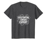Expert en Crises existentielles Emo - Angsty Goth Mindset T-Shirt, Enfant, Chiné Foncé, 10 Ans