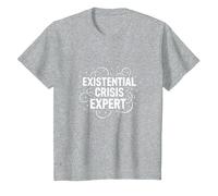 Expert en Crises existentielles Emo - Angsty Goth Mindset T-Shirt, Enfant, Gris Chiné, 12 Ans