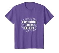 Expert en Crises existentielles Emo - Angsty Goth Mindset T-Shirt, Enfant, Violet Chiné, 12 Ans