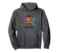Expert en mathématiques pour Filles : autonomisation STEM colorée Sweat à Capuche, Unisexe pour Adultes, Chiné Foncé, L