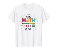 Expert en mathématiques pour Filles : autonomisation STEM colorée T-Shirt, Homme, Blanc, XXL