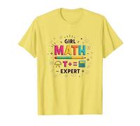 Expert en mathématiques pour Filles : autonomisation STEM colorée T-Shirt, Homme, Citron, S