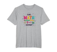 Expert en mathématiques pour Filles : autonomisation STEM colorée T-Shirt, Homme Grandes Tailles, Gris Chiné, 3X Tall