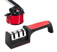 EXPERT - Lot de 2 Aiguiseurs de Couteaux 3 Étapes - Affûteurs Manuels Professionnels pour Couteaux Cuisine Inox & Céramique - Base Antidérapante, Poignée Ergonomique, Affûtage Sécurisé