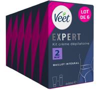 Expert - Lot De 6 Crèmes Dépilatoires Poils Tenaces - Maillot Intégral Avec Mousse Exfoliante - Agit En 2min - Lot De 6x2 Tubes De 50 Ml[Z1006]
