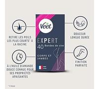 Expert - Lot De 80 Bandes De Cire Froide Corps & Jambes - Peaux Normales - Finition Parfaite - Epilation Longue Durée - Lot De 2x40 Bandes