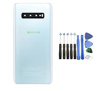 Expert-mobiles-VITRE Arriere Blanche Compatible pour (Samsung S10 G973) +ADHESIF + LENTILLE + Outils