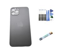 Expert-mobiles Vitre arrière Compatible pour iPhone 12 Pro + ADHÉSIF + Outils (Graphite)