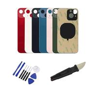 Expert-mobiles Vitre arrière Compatible pour iPhone 13 + Outils et adhésif 6 Couleurs au Choix sans Logo (Rouge)