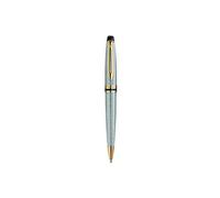 WATERMAN Expert Stylo bille, Acier Inoxydable, recharge bleue pointe moyenne, Coffret cadeau Acier G