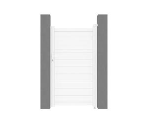 EXPERTLAND - Portillon battant aluminium persienné L103 x H180 cm blanc - VIAZO