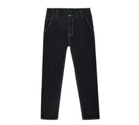 Expeum Pantalon en jean droit en denim taille large plus grande étirable ample décontracté pour homme pantalon d'affaires pour navetteur, Noir , 50-52