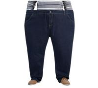 Expeum Pantalon en jean droit en denim taille large plus gros étirable ample décontracté pour homme pantalon d'affaires pour navetteur, bleu, 64-66