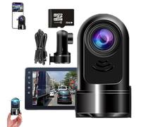 Explcior 1080p HD 360° Rotating Mini Adas Dashcam, Driving Recorder Dashcam, New Mini Front Dash Camera for Cars, 24h Parking Mode/Built-in Wi-FI/Night Vision/Motion Detection/Loop Recording(32g)
