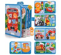 Explcior Montessori Busy Book-Learn While Playing, Toddler Montessori Play Board Fabric Book for Long Car Rides and Summer Trips Boys Girls, No Screens, No Meltdowns, Just Focused Play(Style-h)