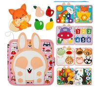 Explcior Montessori Busy Book-Learn While Playing, Toddler Montessori Play Board Fabric Book for Long Car Rides and Summer Trips Boys Girls, No Screens, No Meltdowns, Just Focused Play(Style-o)