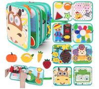 Explcior Montessori Busy Book-Learn While Playing, Toddler Montessori Play Board Fabric Book for Long Car Rides and Summer Trips Boys Girls, No Screens, No Meltdowns, Just Focused Play(Style-f)