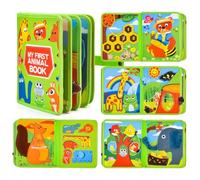 Explcior Montessori Busy Book-Learn While Playing, Toddler Montessori Play Board Fabric Book for Long Car Rides and Summer Trips Boys Girls, No Screens, No Meltdowns, Just Focused Play(Style-b)