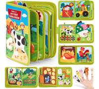 Explcior Montessori Busy Book-Learn While Playing, Toddler Montessori Play Board Fabric Book for Long Car Rides and Summer Trips Boys Girls, No Screens, No Meltdowns, Just Focused Play(Style-m)