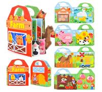 Explcior Montessori Busy Book-Learn While Playing, Toddler Montessori Play Board Fabric Book for Long Car Rides and Summer Trips Boys Girls, No Screens, No Meltdowns, Just Focused Play(Style-c)