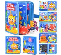 Explcior Montessori Busy Book-Learn While Playing, Toddler Montessori Play Board Fabric Book for Long Car Rides and Summer Trips Boys Girls, No Screens, No Meltdowns, Just Focused Play(Style-d)