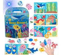 Explcior Montessori Busy Book-Learn While Playing, Toddler Montessori Play Board Fabric Book for Long Car Rides and Summer Trips Boys Girls, No Screens, No Meltdowns, Just Focused Play(Style-k)