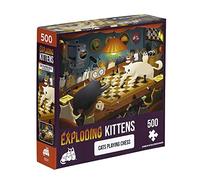Exploding Kittens Jigsaw Puzzles for Adults - Cats Playing Chess - 500 Piece Jigsaw Puzzles for Family Fun & Game Night