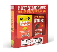 Exploding Kittens Mini-Travel Game Bundle Card Game & Happy Salmon - Family Games Bundle for Kids and Adults - Fun Card Games, Travel-Friendly Play, Ideal Gift for Game Night