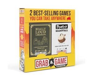 Exploding Kittens Mini-Travel Game Bundle - Poetry for Neanderthals & Really Loud Librarians - Family Games Bundle for All Ages - Great for Game Night, Travel-Friendly Word Guessing Game